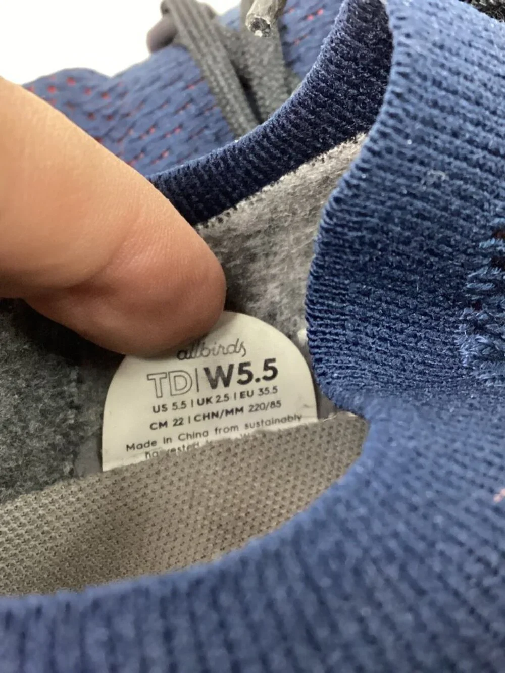 Allbirds Tree Dasher -Women's Sz 5.5 - Navy Blue & Orange -Running/Jogging Shoes